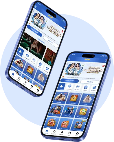 Giao diện di động qh888 app với các tính năng đăng ký và đăng nhập an toàn, hiển thị ưu đãi hấp dẫn